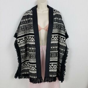 1 State Sweater Vest Women's Size Medium Over-Size Open Front Cardigan Tweed